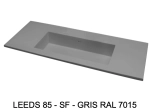 Plan vasque lavabo sur mesure : L 100 à 201 x P 40 à 51 cm, finition lisse mate, 10 couleurs au choix, Anti bactérien, résine Akrytan® teinté dans la masse, Livraison Offerte.